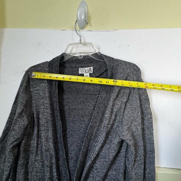 ROOTS Cabin Shawl Cotton Open Cardigan Sweater Knit Pockets Slits Lightweight M - Picture 9 of 15